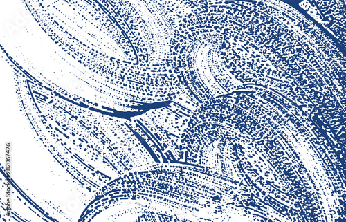 Grunge texture. Distress indigo rough trace. Ecsta
