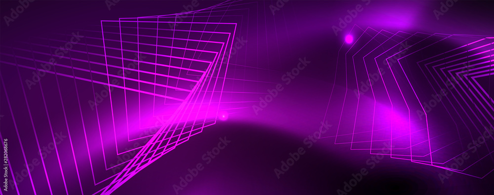 Shiny glowing design background, neon style lines, technology concept, vector Shiny glowing design background, neon style lines, technology concept, vector