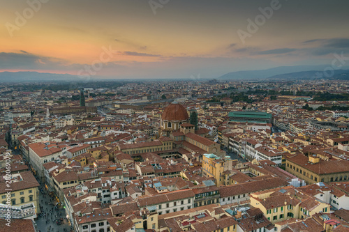 Florence cityscape at sunset