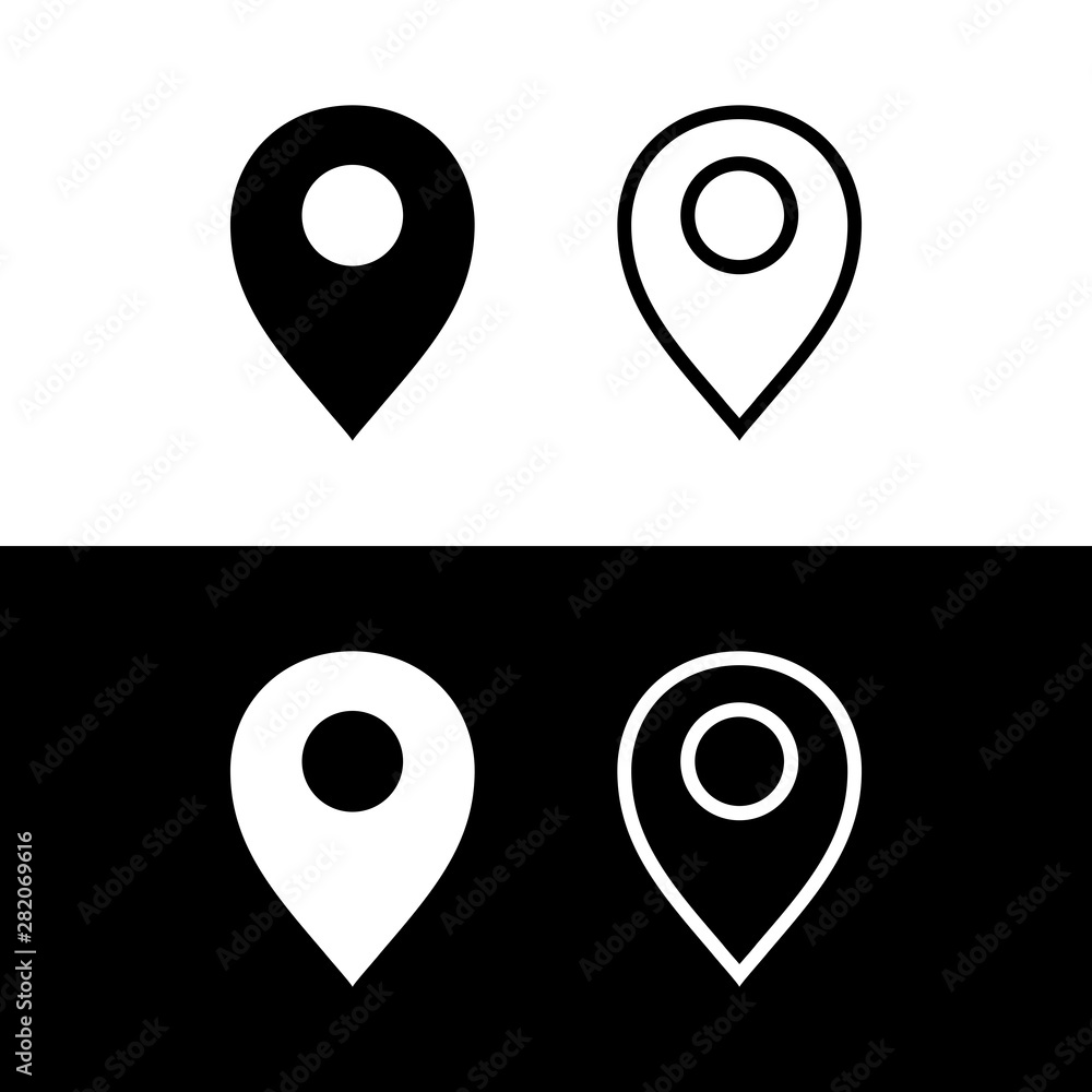 Fototapeta premium Pin location map, Pin Maps, Map Pin icon Symbols vector illustration
