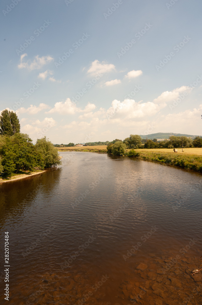 Toll Bridge River Wye Hay on Wye Herefordshire Wales England UK Toll Bridge River Wye Hay on Wye Herefordshire Wales England UK
