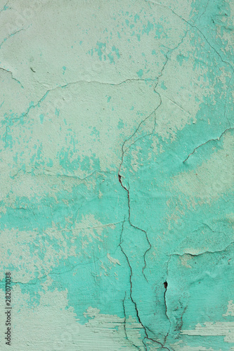vertical wall frame, with turquoise paint with cracks