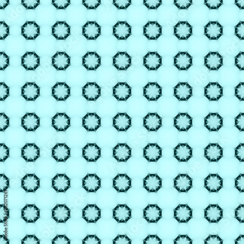 Teal star mosaic detailed seamless textured pattern background