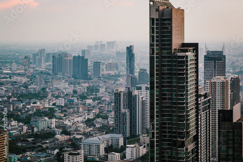 Skyscraper and top view of Bangkok City Asia Thailand