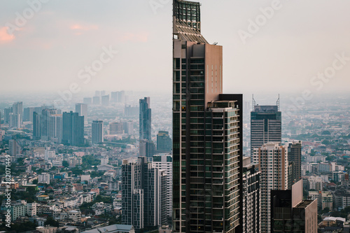 Skyscraper and top view of Bangkok City Asia Thailand