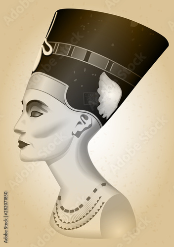Nefertiti Egyptian Queen. Silhouette Nefertiti Icon. Vector illustration