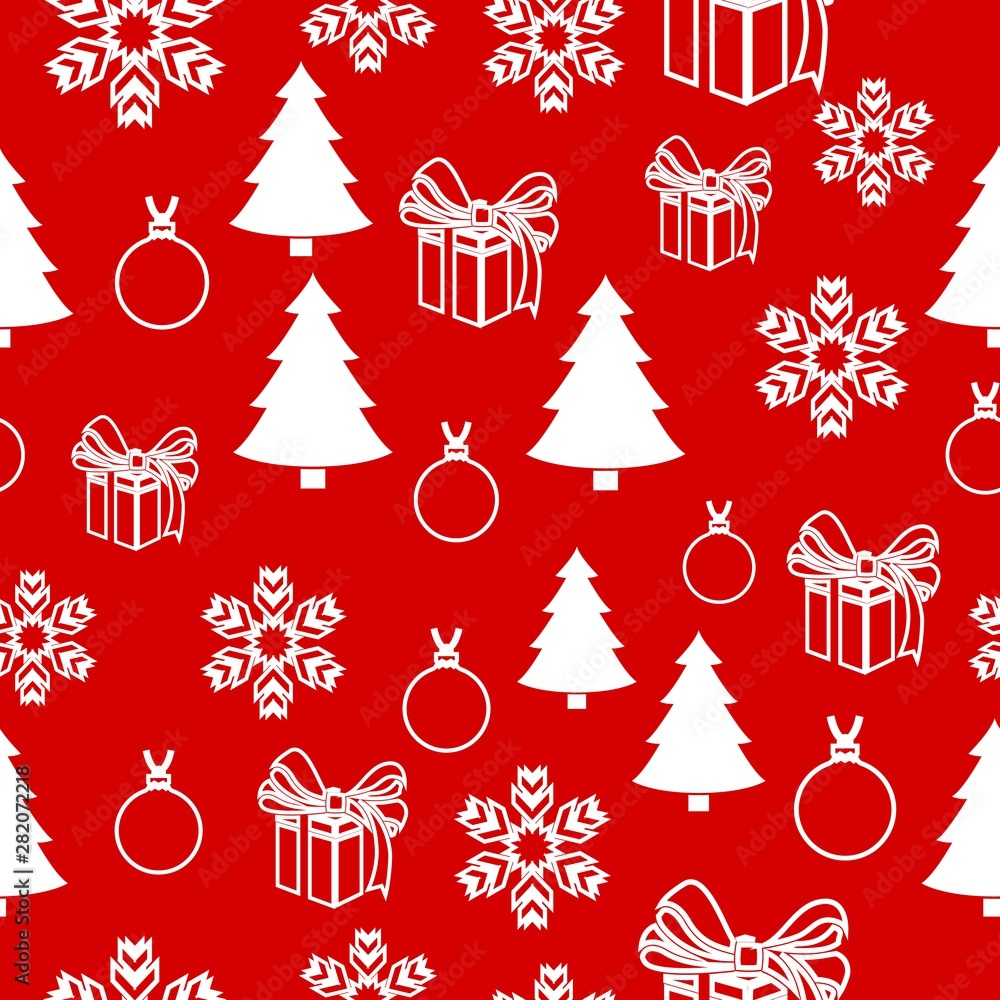 Christmas white snowflake on abstract red bakcground vector illustration eps10. Wrapping paper.