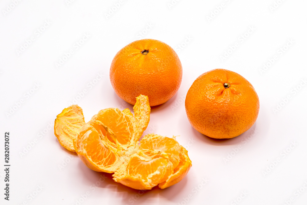 Fresh Mandarin oranges fruits, tangerine isolated on white background. Fresh Mandarin oranges fruits, tangerine isolated on white background.