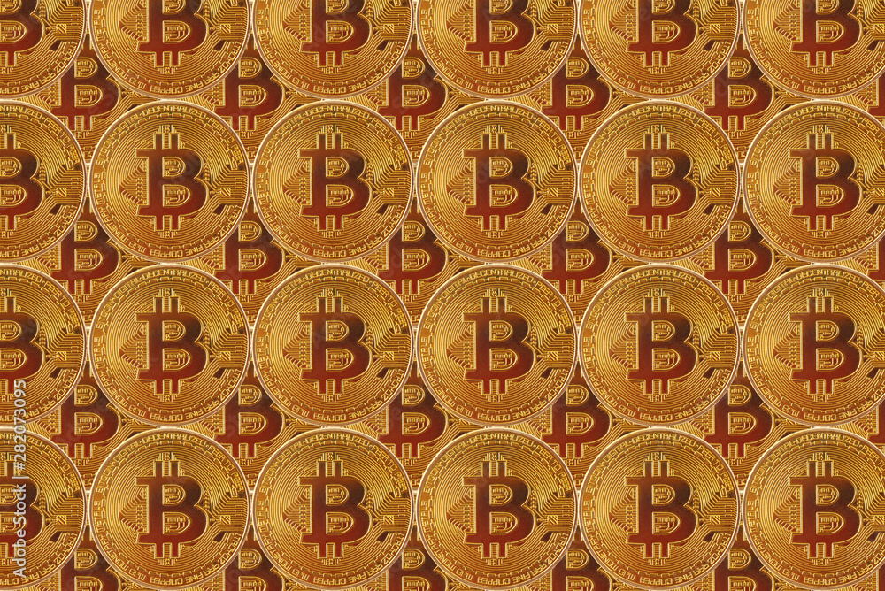 Bitcoin pattern. Virtual digital cryptocurrency background