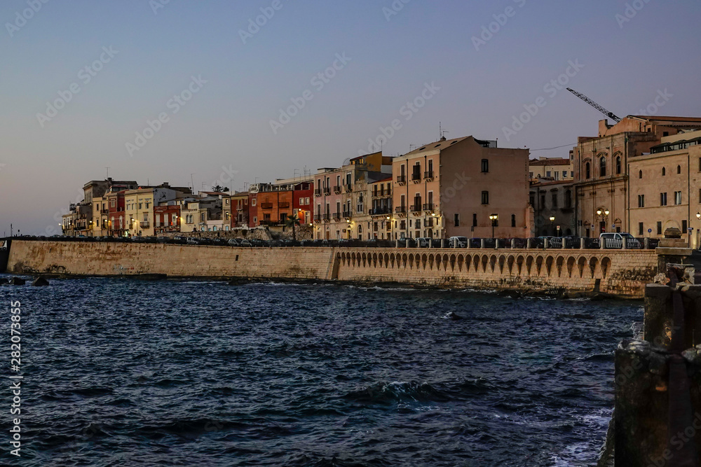 Syracuse, Ortegia, Sicily, Italy The old town of Siracusa at dawn.