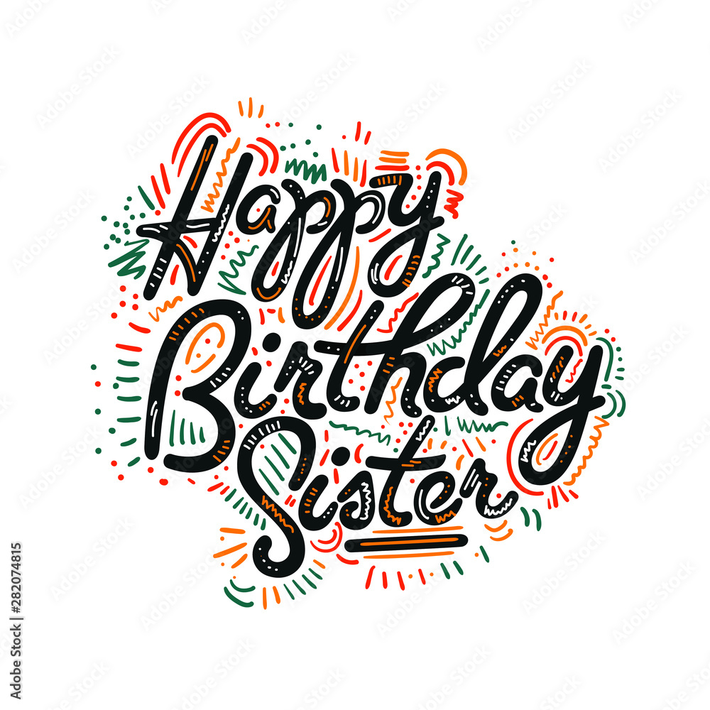 Vector illustration: Handwritten modern brush lettering of Happy ...