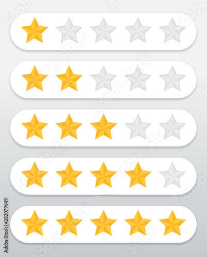 Yellow star symbol Quality rating of products and services of customers through the website