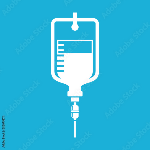 IV bag icon on blue background