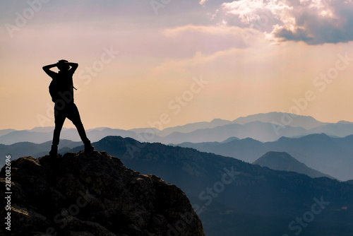 the proud stance of the man who achieved the challenge by making a struggle