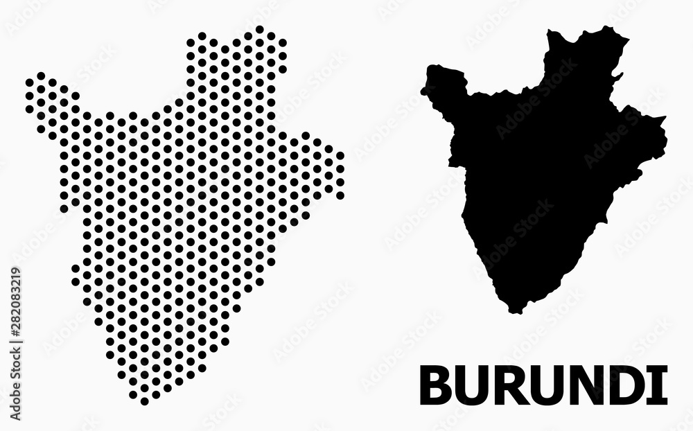 Dotted Mosaic Map of Burundi