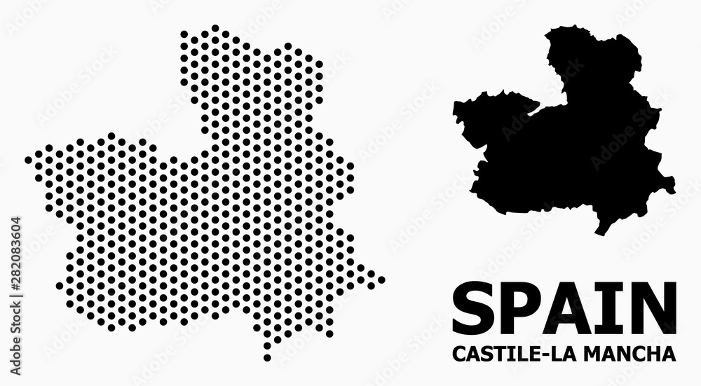 Pixelated Mosaic Map of Castile-La Mancha Province