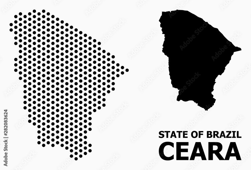 Fototapeta premium Pixelated Mosaic Map of Ceara State