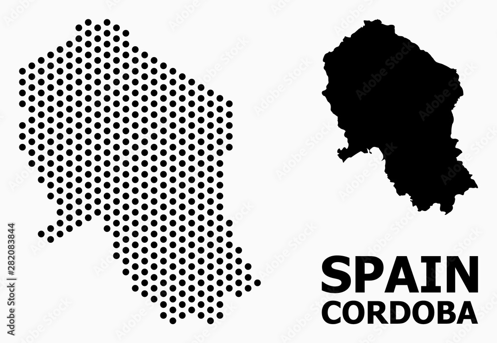 Dotted Mosaic Map of Cordoba Spanish Province