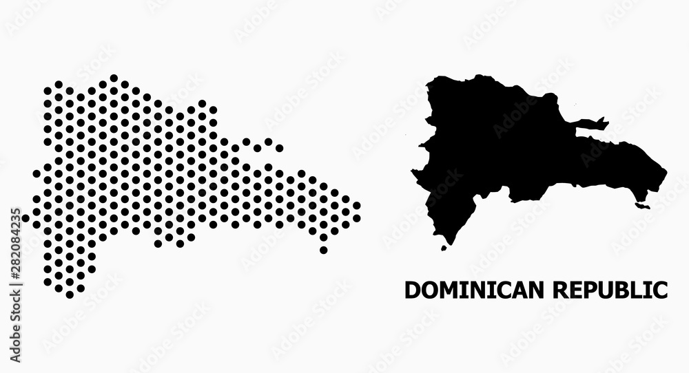 Pixelated Mosaic Map of Dominican Republic