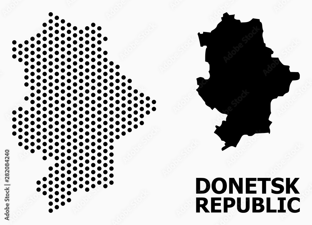 Fototapeta premium Dotted Mosaic Map of Donetsk Republic
