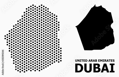Dotted Mosaic Map of Dubai Emirate