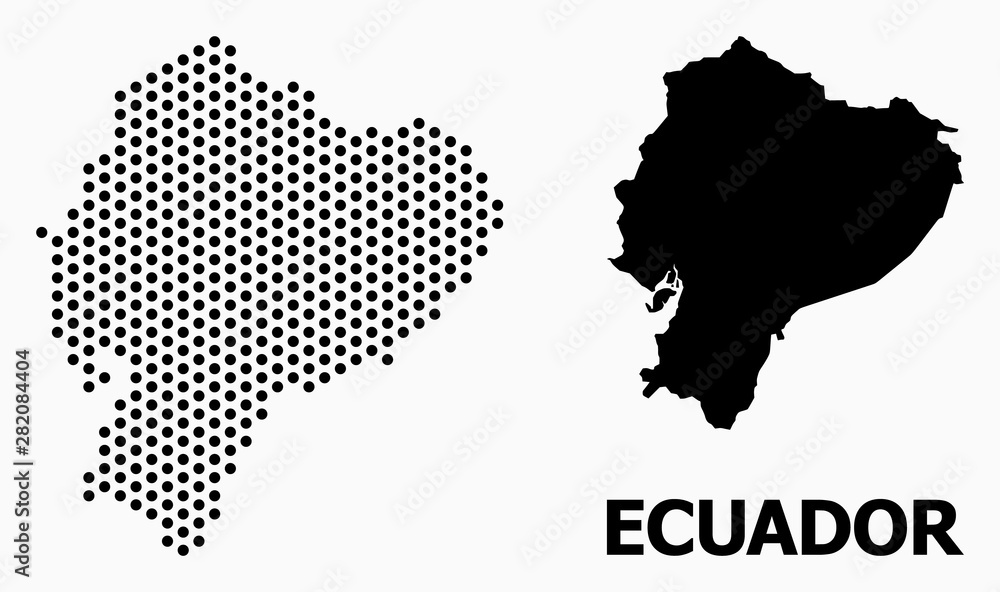 Dotted Mosaic Map of Ecuador