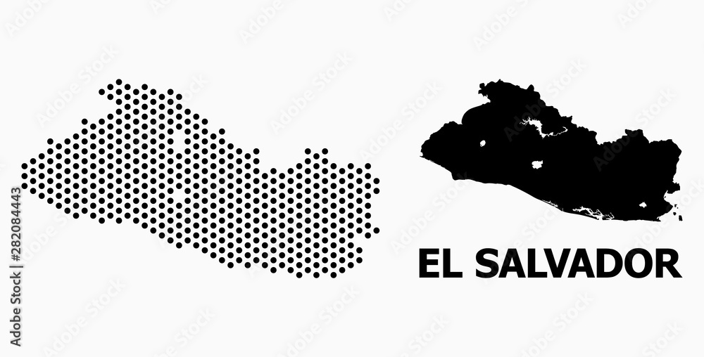 Pixel Mosaic Map of El Salvador