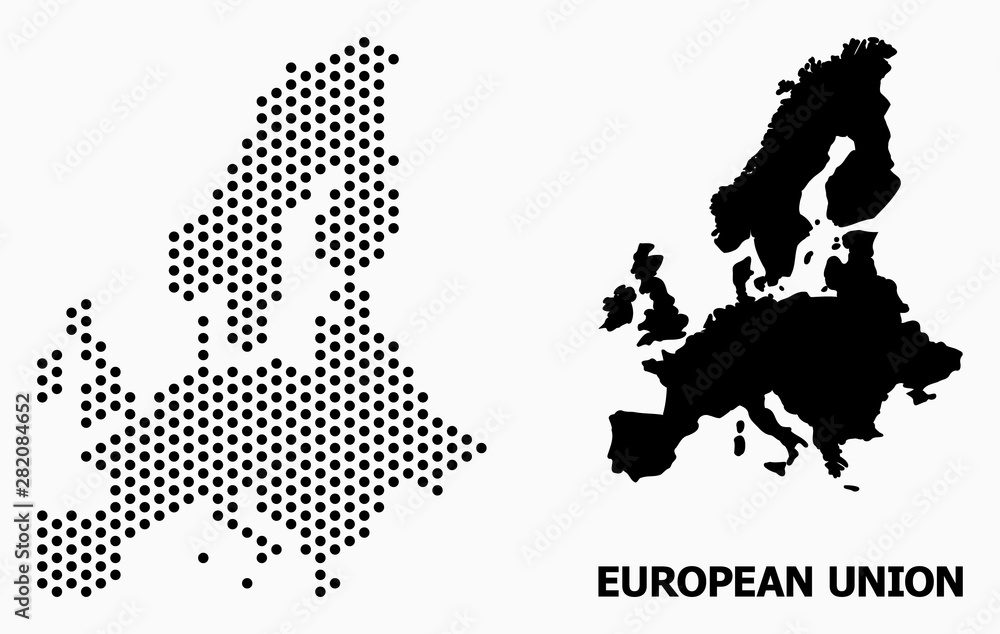 Dotted Mosaic Map of Euro Union