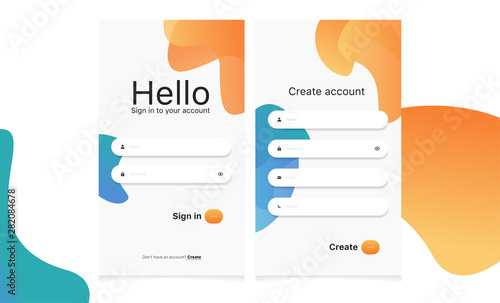 modern login form page. Website ui vector elements