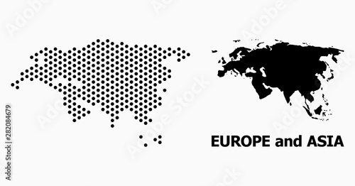 Pixelated Mosaic Map of Europe and Asia