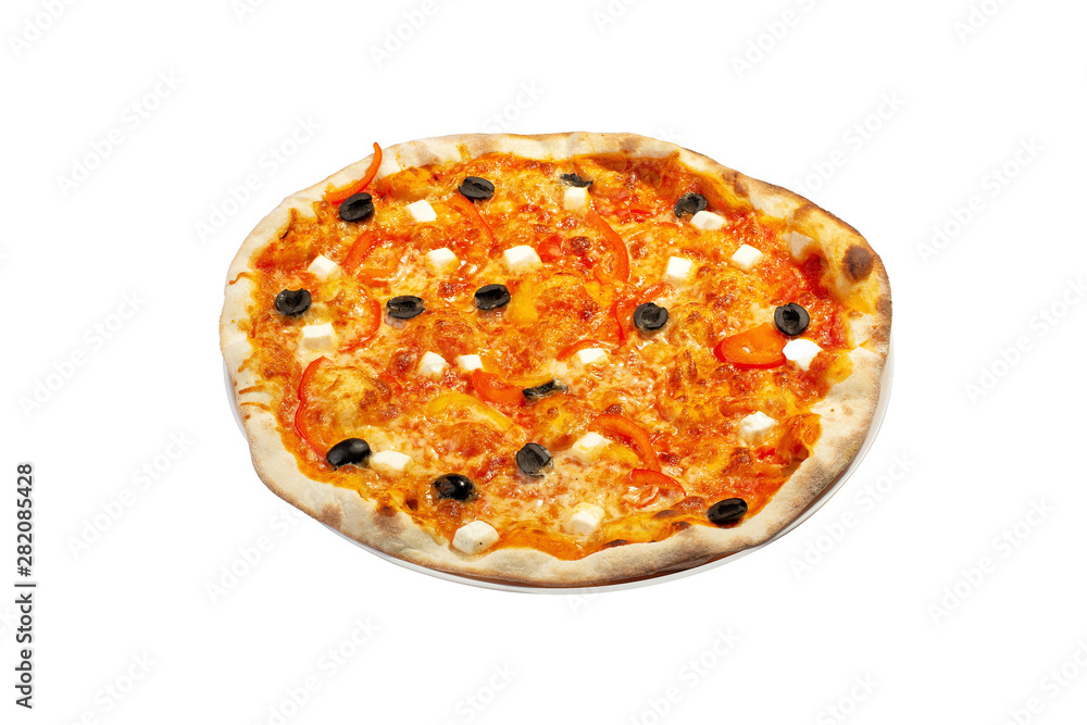 Pizza on the white background Pizza on the white background