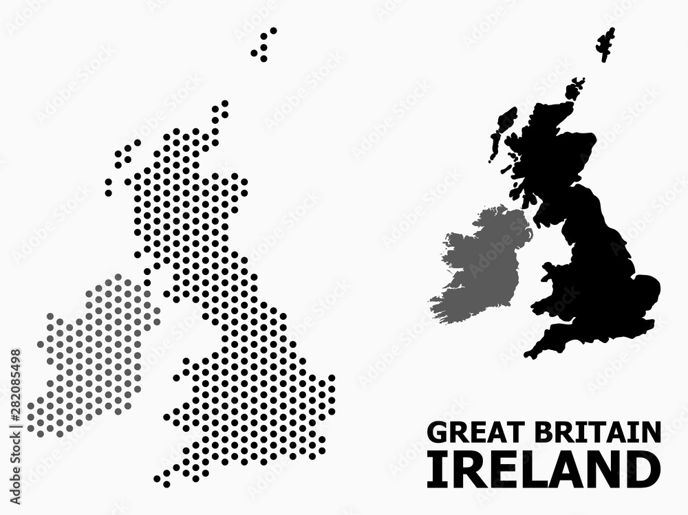 Pixel Mosaic Map of Great Britain and Ireland