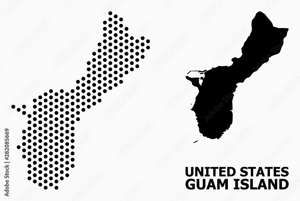 Pixelated Pattern Map of Guam Island