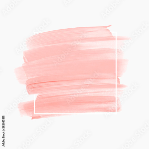 Logo brush stroke painted watercolor background vector over square frame. Perfect design for headline and sale banner. 