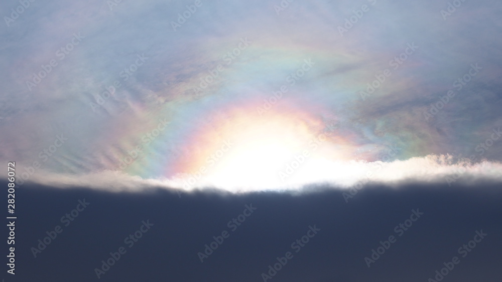 half Double Rainbow in sky cloud