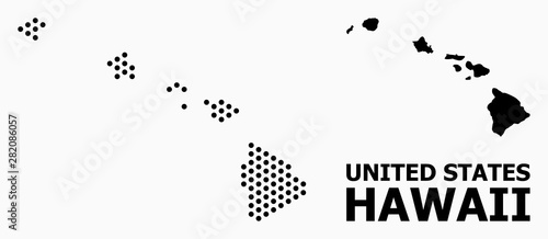 Dot Mosaic Map of Hawaii State
