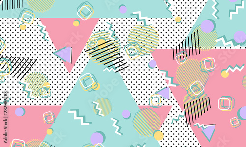 Memphis pattern. Geometric shapes. Hipster style