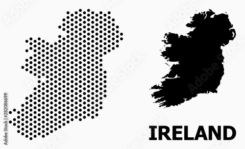 Pixel Mosaic Map of Ireland Island