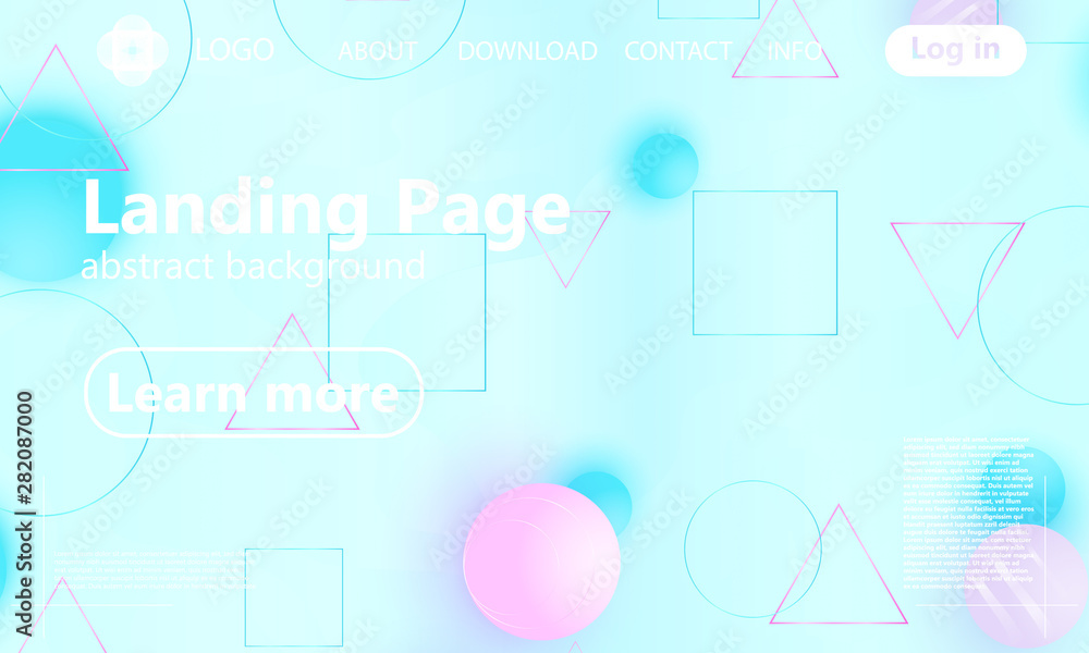 Landing page. Geometric background.