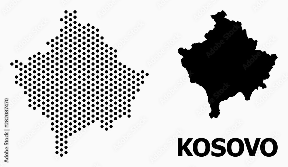 Fototapeta premium Dotted Pattern Map of Kosovo