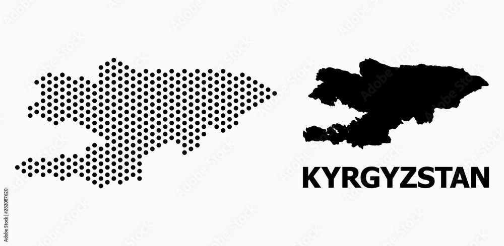 Dot Pattern Map of Kyrgyzstan