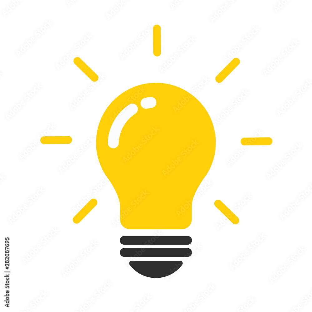 Bulb icon with bright light rays Concept of new creativity. Bulb icon with bright light rays Concept of new creativity.