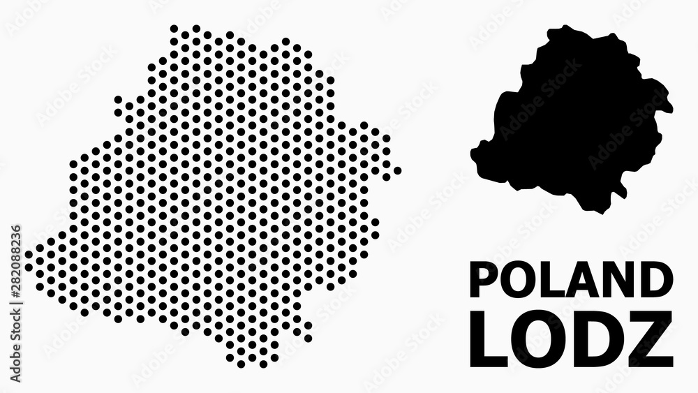 Dotted Pattern Map of Lodz Province