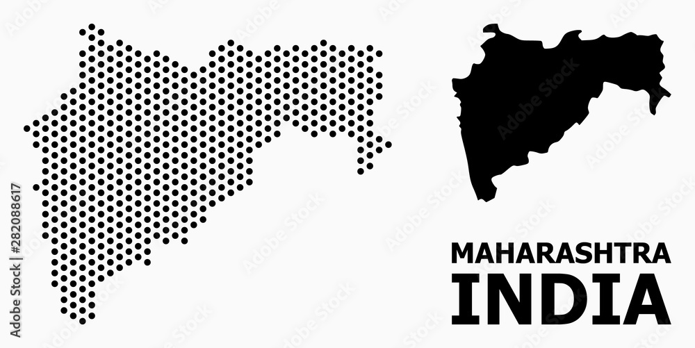 Pixelated Mosaic Map of Maharashtra State