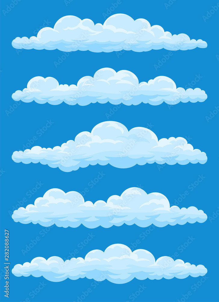 Set of cartoon clouds Set of cartoon clouds