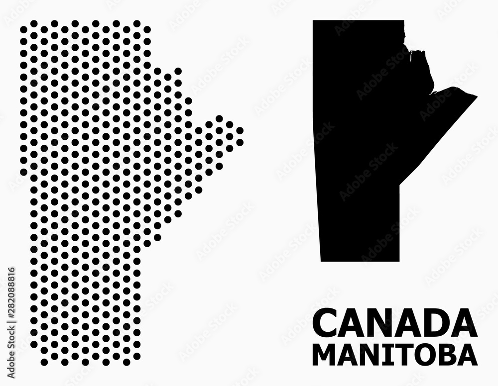 Pixel Mosaic Map of Manitoba Province