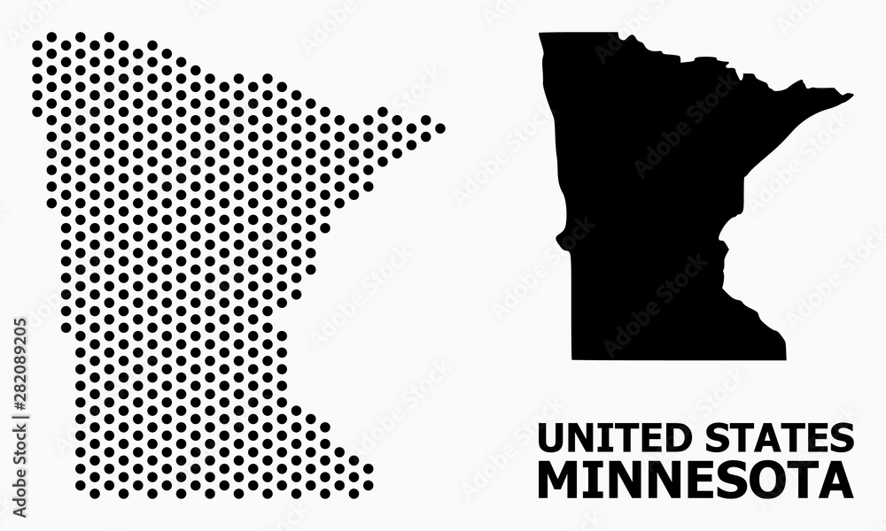 Dotted Mosaic Map of Minnesota State