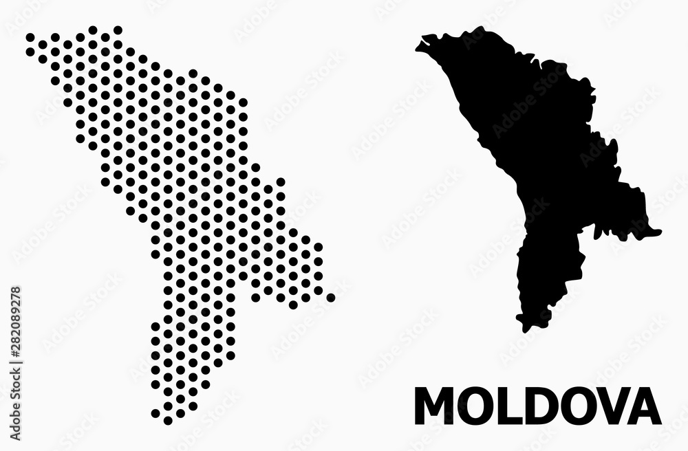 Pixel Mosaic Map of Moldova