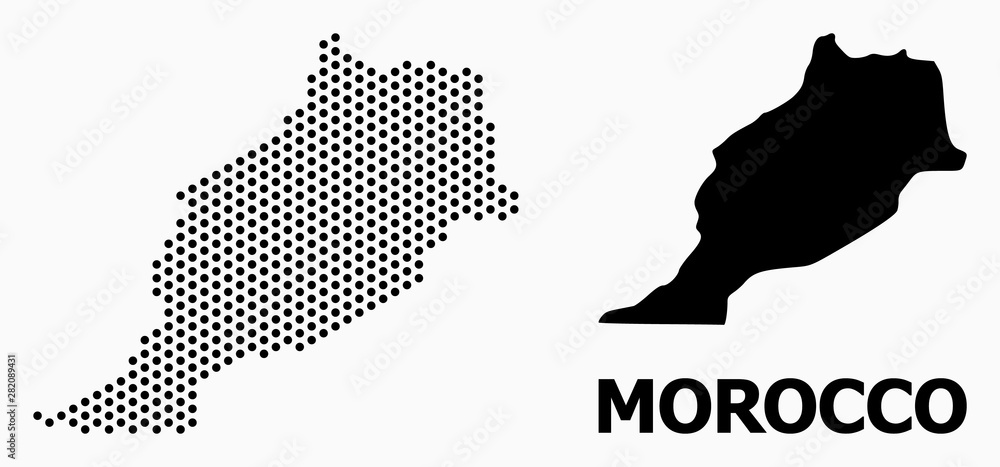 Dot Mosaic Map of Morocco