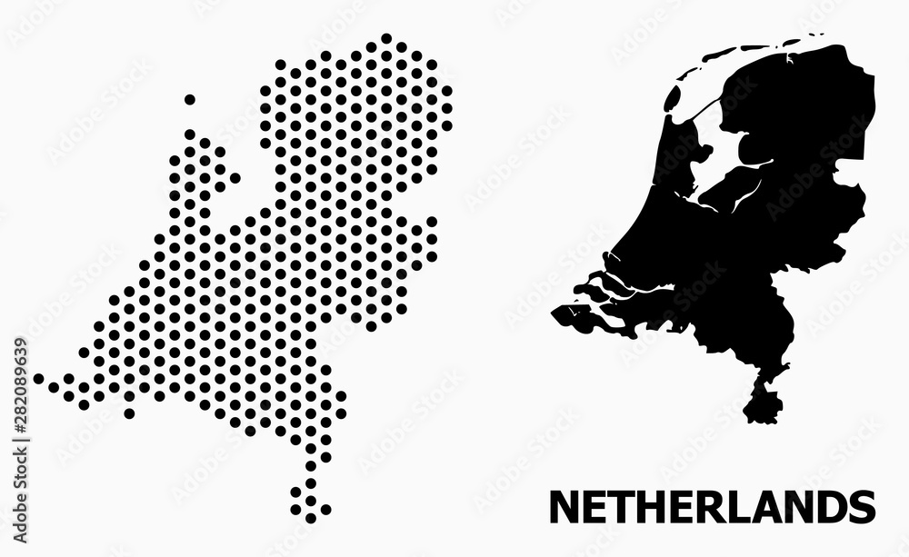 Dotted Pattern Map of Netherlands